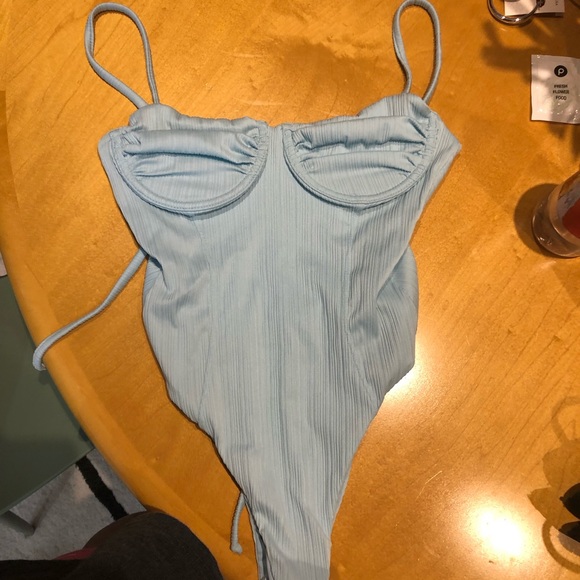 Frankies bikinis one piece blue swimsuit small - Picture 3 of 4